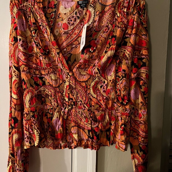 Billabong Catching Feelings Peplum Top NWT Med - Picture 4 of 9